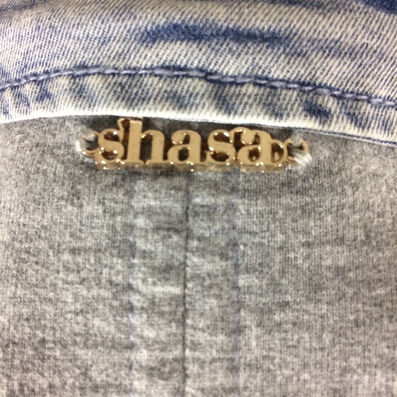 Shasa Acid Wash Denim Jacket Size Medium Lagenlook - Picture 6 of 8
